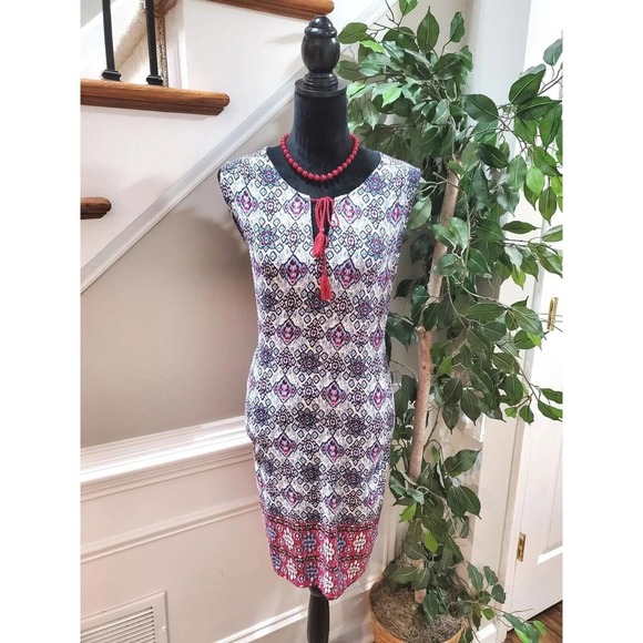 Beachlunchlounge Women's Multicolor Rayon Sleeveless Knee Length Dress Size XL - Picture 12 of 12